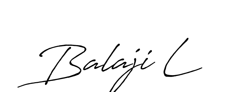 Make a beautiful signature design for name Balaji L. With this signature (Antro_Vectra_Bolder) style, you can create a handwritten signature for free. Balaji L signature style 7 images and pictures png