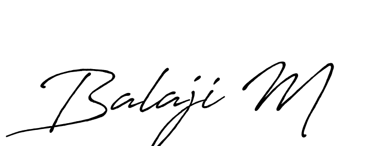 It looks lik you need a new signature style for name Balaji M. Design unique handwritten (Antro_Vectra_Bolder) signature with our free signature maker in just a few clicks. Balaji M signature style 7 images and pictures png
