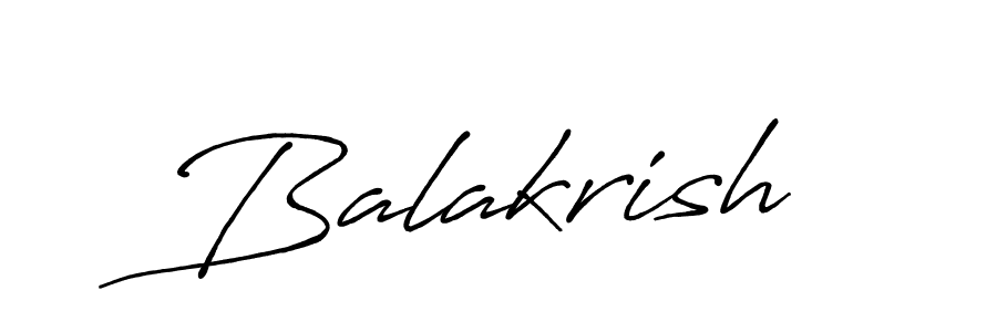 Use a signature maker to create a handwritten signature online. With this signature software, you can design (Antro_Vectra_Bolder) your own signature for name Balakrish. Balakrish signature style 7 images and pictures png