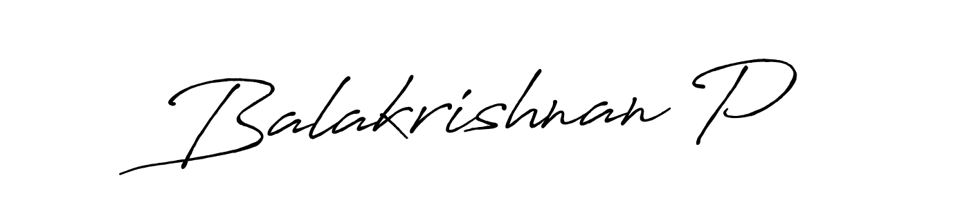 Balakrishnan P stylish signature style. Best Handwritten Sign (Antro_Vectra_Bolder) for my name. Handwritten Signature Collection Ideas for my name Balakrishnan P. Balakrishnan P signature style 7 images and pictures png