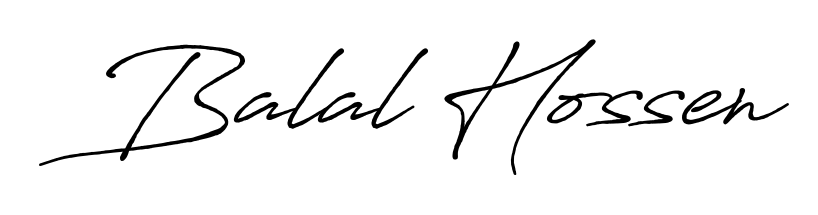Make a beautiful signature design for name Balal Hossen. With this signature (Antro_Vectra_Bolder) style, you can create a handwritten signature for free. Balal Hossen signature style 7 images and pictures png