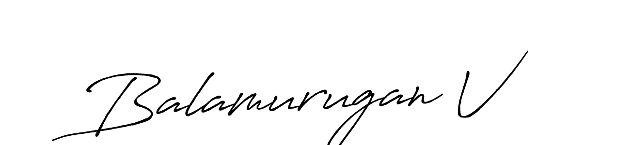 Create a beautiful signature design for name Balamurugan V. With this signature (Antro_Vectra_Bolder) fonts, you can make a handwritten signature for free. Balamurugan V signature style 7 images and pictures png