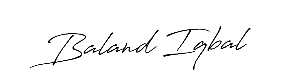 Create a beautiful signature design for name Baland Iqbal. With this signature (Antro_Vectra_Bolder) fonts, you can make a handwritten signature for free. Baland Iqbal signature style 7 images and pictures png