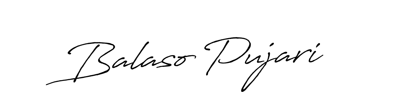 Design your own signature with our free online signature maker. With this signature software, you can create a handwritten (Antro_Vectra_Bolder) signature for name Balaso Pujari. Balaso Pujari signature style 7 images and pictures png