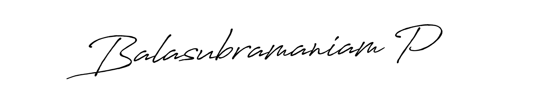 It looks lik you need a new signature style for name Balasubramaniam P. Design unique handwritten (Antro_Vectra_Bolder) signature with our free signature maker in just a few clicks. Balasubramaniam P signature style 7 images and pictures png