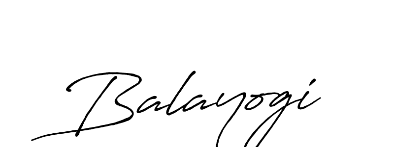 Use a signature maker to create a handwritten signature online. With this signature software, you can design (Antro_Vectra_Bolder) your own signature for name Balayogi. Balayogi signature style 7 images and pictures png