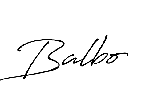 Use a signature maker to create a handwritten signature online. With this signature software, you can design (Antro_Vectra_Bolder) your own signature for name Balbo. Balbo signature style 7 images and pictures png