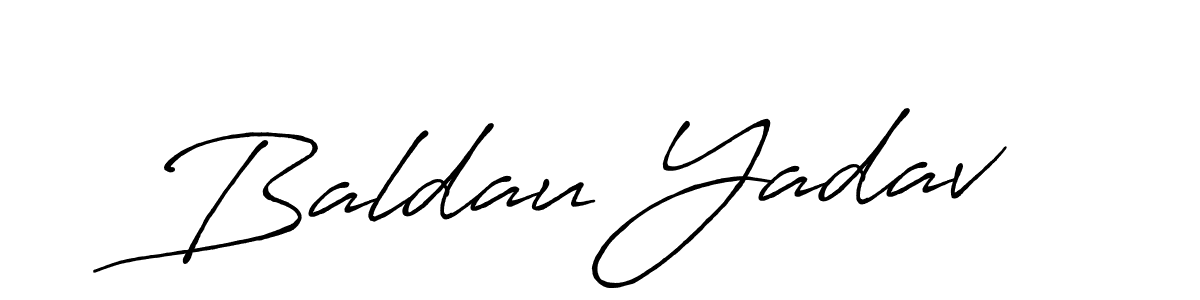 Create a beautiful signature design for name Baldau Yadav. With this signature (Antro_Vectra_Bolder) fonts, you can make a handwritten signature for free. Baldau Yadav signature style 7 images and pictures png