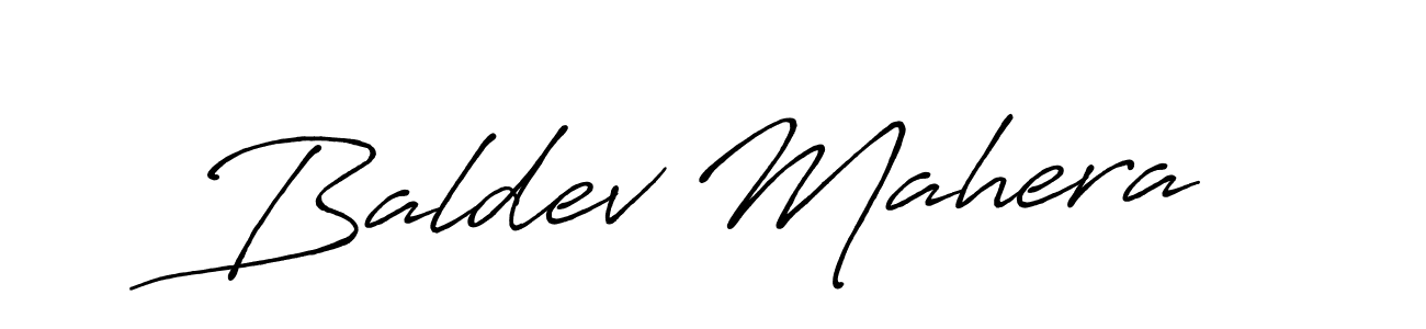 Make a beautiful signature design for name Baldev Mahera. With this signature (Antro_Vectra_Bolder) style, you can create a handwritten signature for free. Baldev Mahera signature style 7 images and pictures png