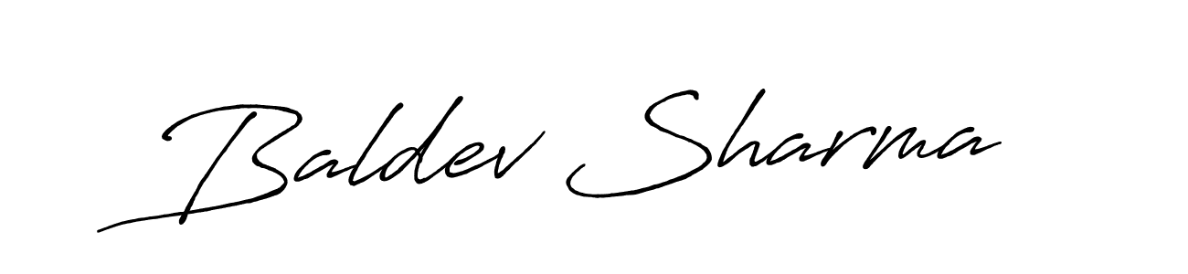 Make a beautiful signature design for name Baldev Sharma. With this signature (Antro_Vectra_Bolder) style, you can create a handwritten signature for free. Baldev Sharma signature style 7 images and pictures png