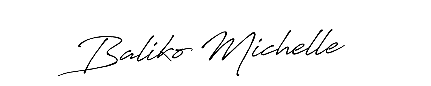 Create a beautiful signature design for name Baliko Michelle. With this signature (Antro_Vectra_Bolder) fonts, you can make a handwritten signature for free. Baliko Michelle signature style 7 images and pictures png