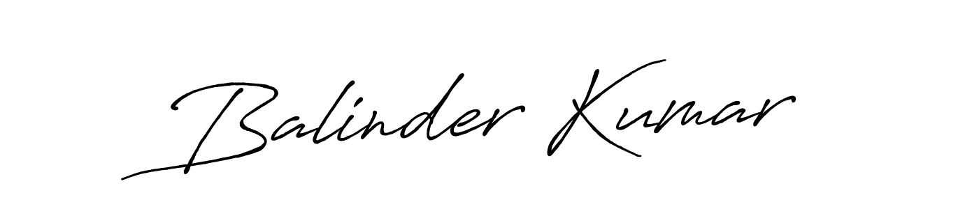 Design your own signature with our free online signature maker. With this signature software, you can create a handwritten (Antro_Vectra_Bolder) signature for name Balinder Kumar. Balinder Kumar signature style 7 images and pictures png