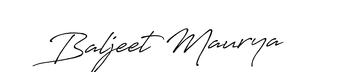 Make a beautiful signature design for name Baljeet Maurya. With this signature (Antro_Vectra_Bolder) style, you can create a handwritten signature for free. Baljeet Maurya signature style 7 images and pictures png
