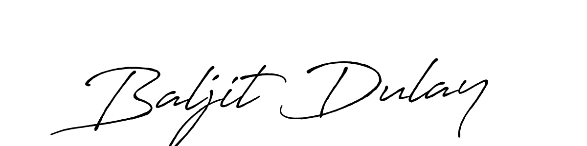 The best way (Antro_Vectra_Bolder) to make a short signature is to pick only two or three words in your name. The name Baljit Dulay include a total of six letters. For converting this name. Baljit Dulay signature style 7 images and pictures png
