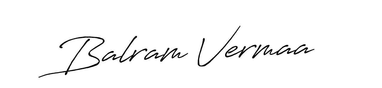 The best way (Antro_Vectra_Bolder) to make a short signature is to pick only two or three words in your name. The name Balram Vermaa include a total of six letters. For converting this name. Balram Vermaa signature style 7 images and pictures png