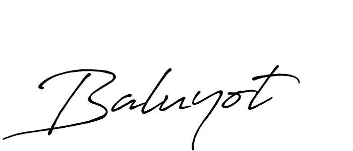 Make a beautiful signature design for name Baluyot. With this signature (Antro_Vectra_Bolder) style, you can create a handwritten signature for free. Baluyot signature style 7 images and pictures png