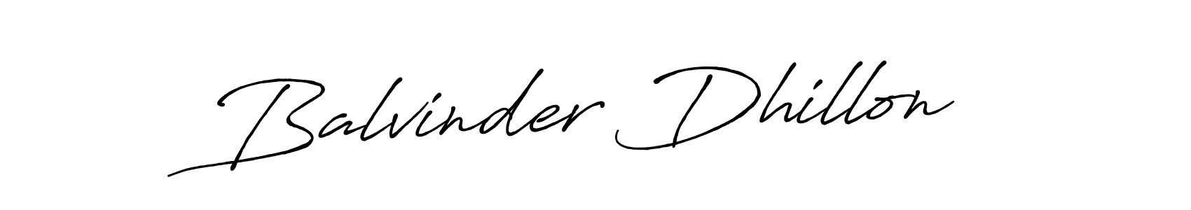 Create a beautiful signature design for name Balvinder Dhillon. With this signature (Antro_Vectra_Bolder) fonts, you can make a handwritten signature for free. Balvinder Dhillon signature style 7 images and pictures png