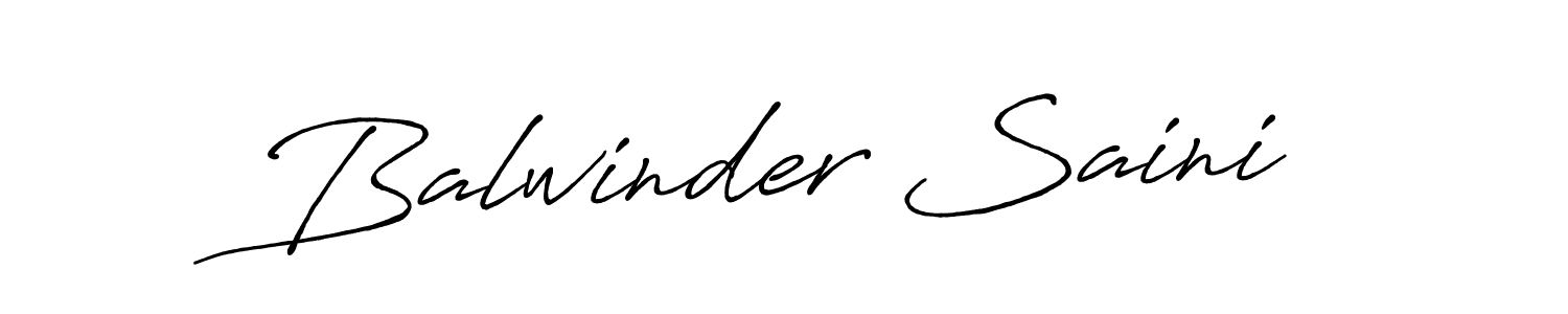 Make a beautiful signature design for name Balwinder Saini. With this signature (Antro_Vectra_Bolder) style, you can create a handwritten signature for free. Balwinder Saini signature style 7 images and pictures png