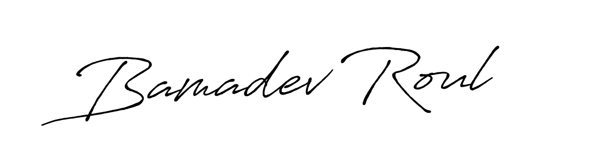 How to make Bamadev Roul signature? Antro_Vectra_Bolder is a professional autograph style. Create handwritten signature for Bamadev Roul name. Bamadev Roul signature style 7 images and pictures png