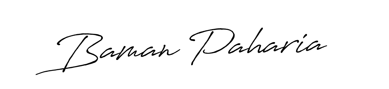 Also we have Baman Paharia name is the best signature style. Create professional handwritten signature collection using Antro_Vectra_Bolder autograph style. Baman Paharia signature style 7 images and pictures png