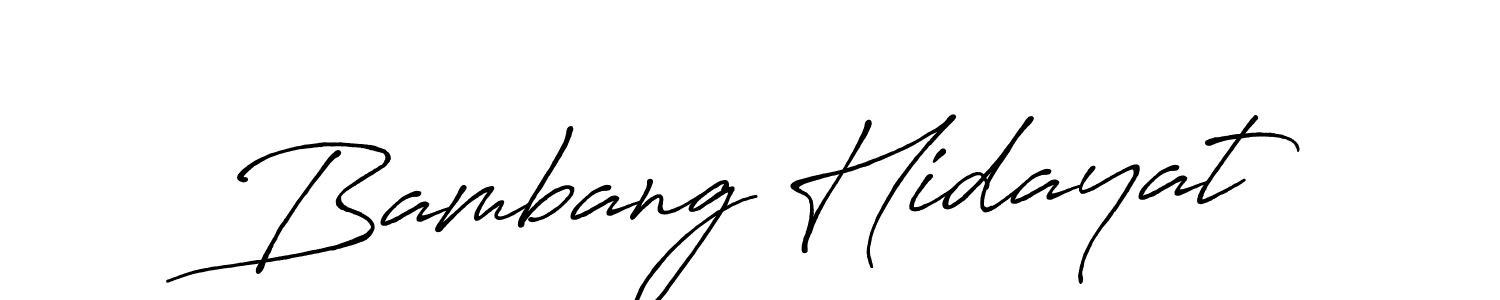 Make a beautiful signature design for name Bambang Hidayat. With this signature (Antro_Vectra_Bolder) style, you can create a handwritten signature for free. Bambang Hidayat signature style 7 images and pictures png