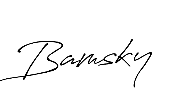 Make a beautiful signature design for name Bamsky. With this signature (Antro_Vectra_Bolder) style, you can create a handwritten signature for free. Bamsky signature style 7 images and pictures png