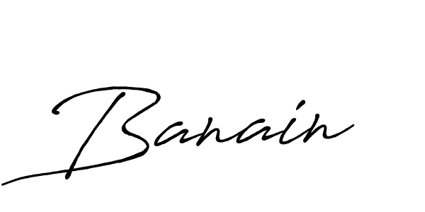 Banain stylish signature style. Best Handwritten Sign (Antro_Vectra_Bolder) for my name. Handwritten Signature Collection Ideas for my name Banain. Banain signature style 7 images and pictures png