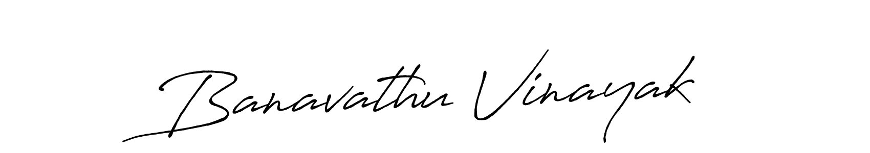 Create a beautiful signature design for name Banavathu Vinayak. With this signature (Antro_Vectra_Bolder) fonts, you can make a handwritten signature for free. Banavathu Vinayak signature style 7 images and pictures png