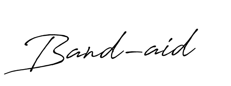 Similarly Antro_Vectra_Bolder is the best handwritten signature design. Signature creator online .You can use it as an online autograph creator for name Band-aid. Band-aid signature style 7 images and pictures png