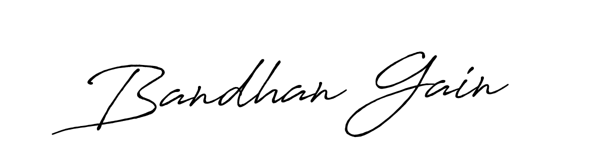 How to make Bandhan Gain name signature. Use Antro_Vectra_Bolder style for creating short signs online. This is the latest handwritten sign. Bandhan Gain signature style 7 images and pictures png