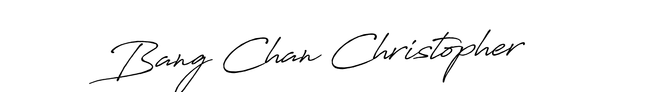 How to make Bang Chan Christopher name signature. Use Antro_Vectra_Bolder style for creating short signs online. This is the latest handwritten sign. Bang Chan Christopher signature style 7 images and pictures png