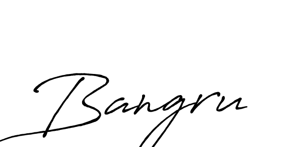 Use a signature maker to create a handwritten signature online. With this signature software, you can design (Antro_Vectra_Bolder) your own signature for name Bangru. Bangru signature style 7 images and pictures png