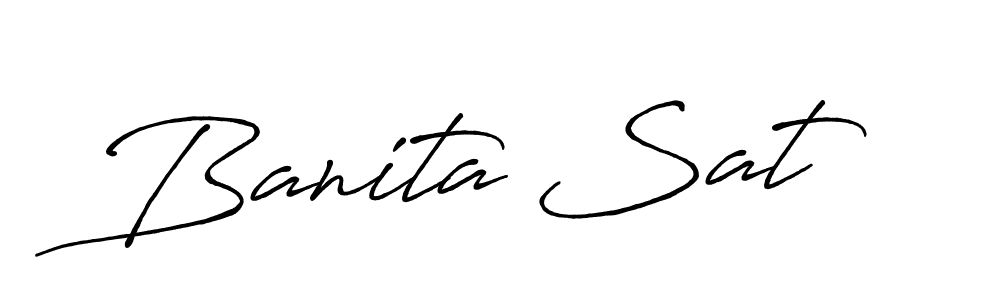 Banita Sat stylish signature style. Best Handwritten Sign (Antro_Vectra_Bolder) for my name. Handwritten Signature Collection Ideas for my name Banita Sat. Banita Sat signature style 7 images and pictures png