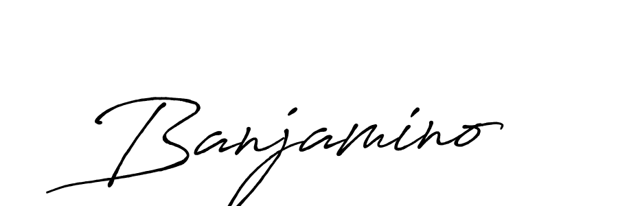 Banjamino stylish signature style. Best Handwritten Sign (Antro_Vectra_Bolder) for my name. Handwritten Signature Collection Ideas for my name Banjamino. Banjamino signature style 7 images and pictures png