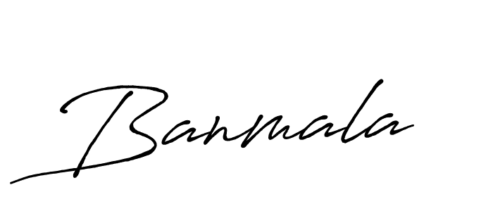 Use a signature maker to create a handwritten signature online. With this signature software, you can design (Antro_Vectra_Bolder) your own signature for name Banmala. Banmala signature style 7 images and pictures png