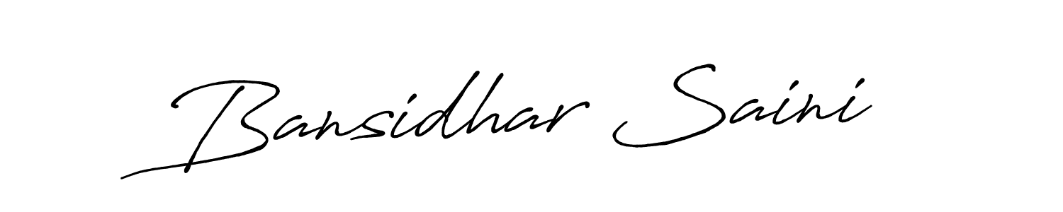 Use a signature maker to create a handwritten signature online. With this signature software, you can design (Antro_Vectra_Bolder) your own signature for name Bansidhar Saini. Bansidhar Saini signature style 7 images and pictures png