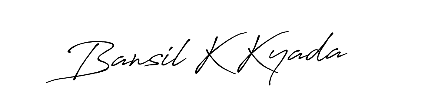 Also we have Bansil K Kyada name is the best signature style. Create professional handwritten signature collection using Antro_Vectra_Bolder autograph style. Bansil K Kyada signature style 7 images and pictures png