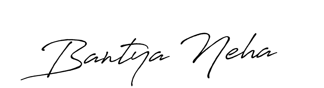 Make a beautiful signature design for name Bantya Neha. With this signature (Antro_Vectra_Bolder) style, you can create a handwritten signature for free. Bantya Neha signature style 7 images and pictures png