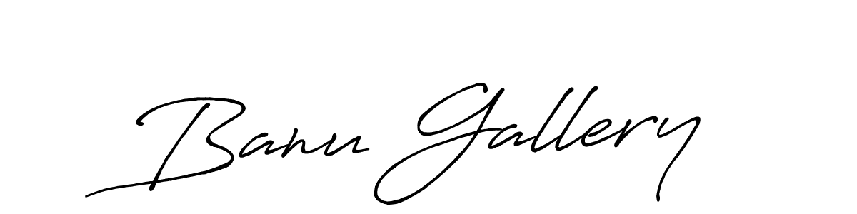 Make a beautiful signature design for name Banu Gallery. With this signature (Antro_Vectra_Bolder) style, you can create a handwritten signature for free. Banu Gallery signature style 7 images and pictures png