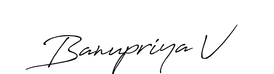 How to make Banupriya V signature? Antro_Vectra_Bolder is a professional autograph style. Create handwritten signature for Banupriya V name. Banupriya V signature style 7 images and pictures png