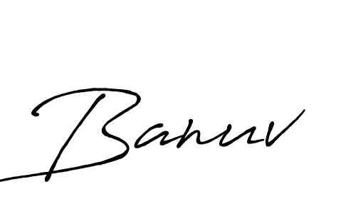 Make a beautiful signature design for name Banuv. With this signature (Antro_Vectra_Bolder) style, you can create a handwritten signature for free. Banuv signature style 7 images and pictures png