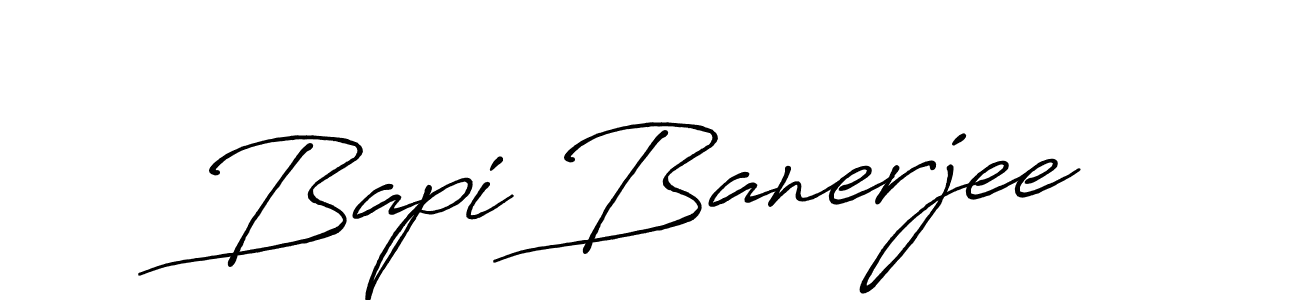 Make a beautiful signature design for name Bapi Banerjee. With this signature (Antro_Vectra_Bolder) style, you can create a handwritten signature for free. Bapi Banerjee signature style 7 images and pictures png