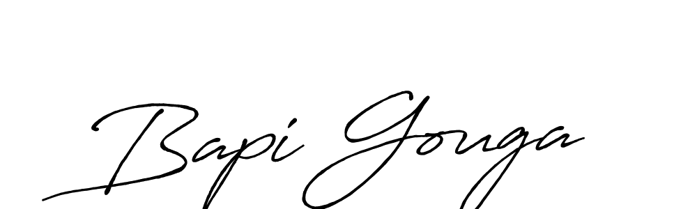 if you are searching for the best signature style for your name Bapi Gouga. so please give up your signature search. here we have designed multiple signature styles  using Antro_Vectra_Bolder. Bapi Gouga signature style 7 images and pictures png