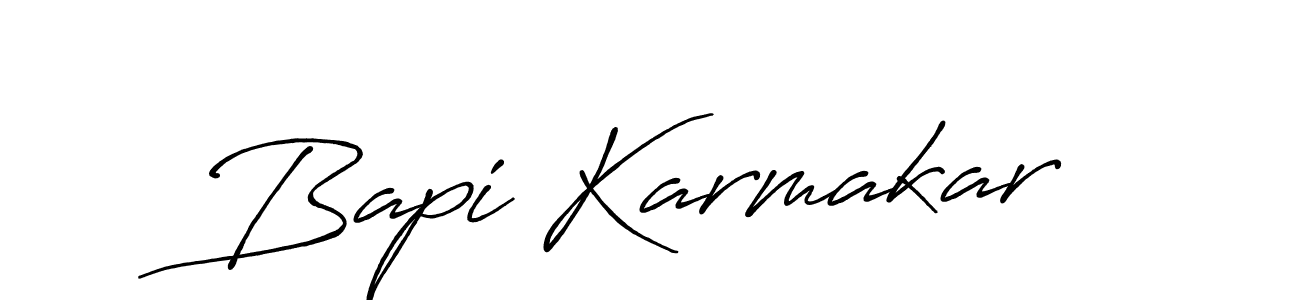 Make a beautiful signature design for name Bapi Karmakar. With this signature (Antro_Vectra_Bolder) style, you can create a handwritten signature for free. Bapi Karmakar signature style 7 images and pictures png
