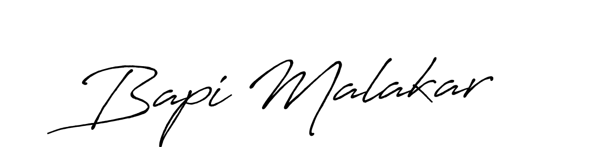 Make a beautiful signature design for name Bapi Malakar. With this signature (Antro_Vectra_Bolder) style, you can create a handwritten signature for free. Bapi Malakar signature style 7 images and pictures png
