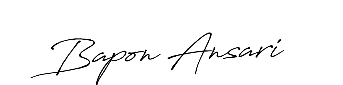 Make a beautiful signature design for name Bapon Ansari. With this signature (Antro_Vectra_Bolder) style, you can create a handwritten signature for free. Bapon Ansari signature style 7 images and pictures png