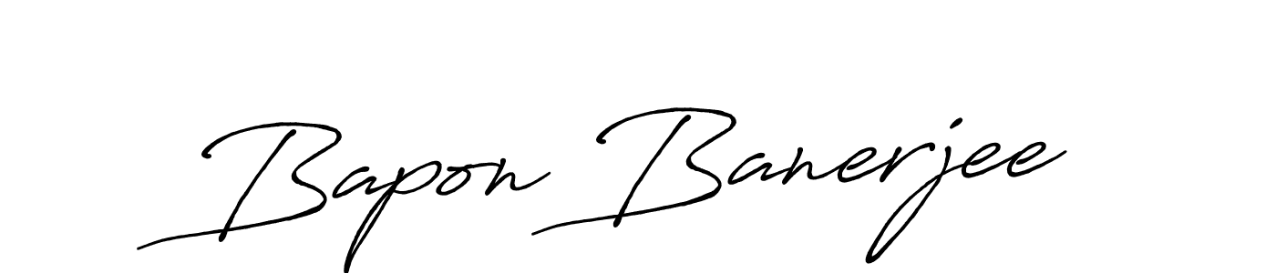 Create a beautiful signature design for name Bapon Banerjee. With this signature (Antro_Vectra_Bolder) fonts, you can make a handwritten signature for free. Bapon Banerjee signature style 7 images and pictures png
