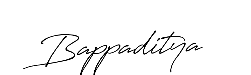 Use a signature maker to create a handwritten signature online. With this signature software, you can design (Antro_Vectra_Bolder) your own signature for name Bappaditya. Bappaditya signature style 7 images and pictures png