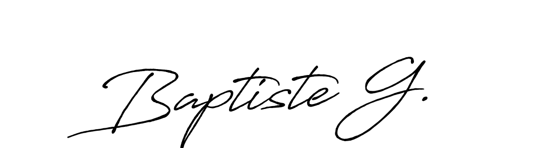 How to make Baptiste G. name signature. Use Antro_Vectra_Bolder style for creating short signs online. This is the latest handwritten sign. Baptiste G. signature style 7 images and pictures png