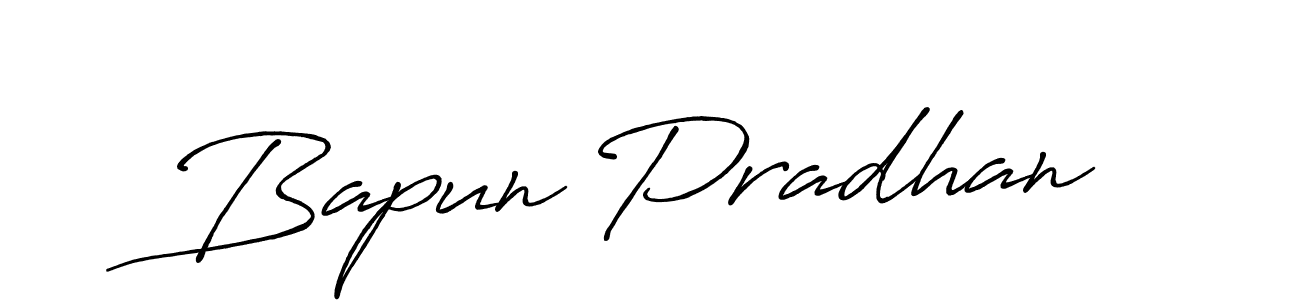 How to make Bapun Pradhan name signature. Use Antro_Vectra_Bolder style for creating short signs online. This is the latest handwritten sign. Bapun Pradhan signature style 7 images and pictures png